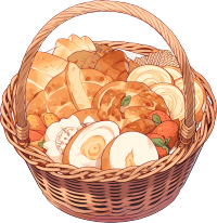 篮子里的面包插画素材