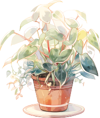盆栽贴纸插图PNG素材