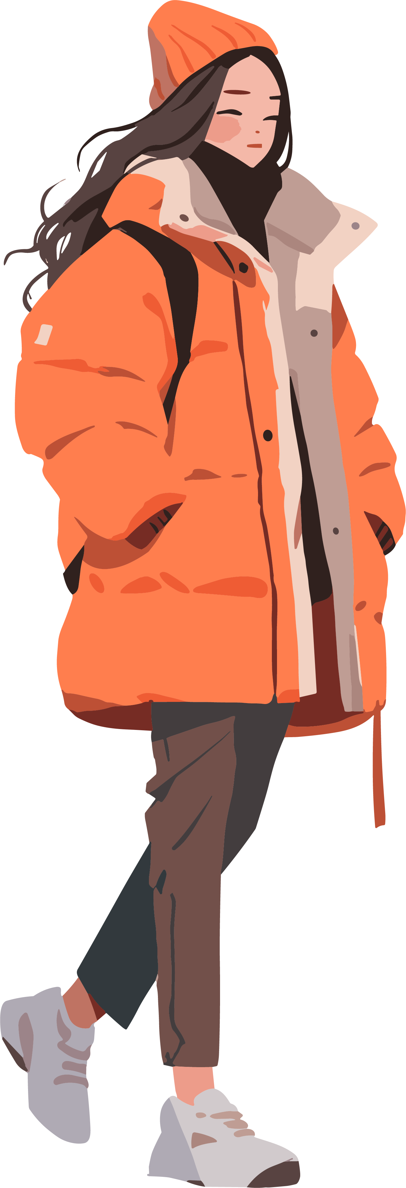 冬季羽绒服女孩PNG图形素材