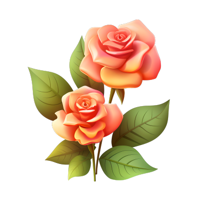 3D玫瑰花图标素材