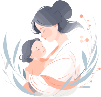 母亲节妈妈带着婴儿创意设计插画