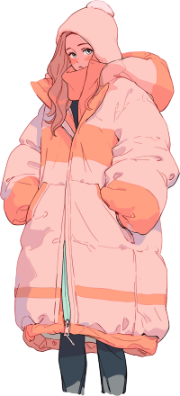 冬季羽绒服女孩PNG图形设计素材