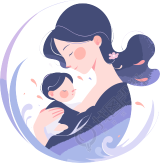 母亲节中国风母亲抱着婴儿素材