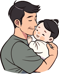 父亲节温柔父爱插画