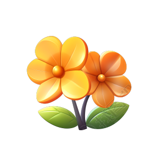3D花卉卡通风格插图
