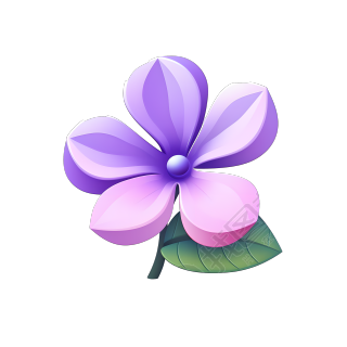 3D花卉紫色渐变素材