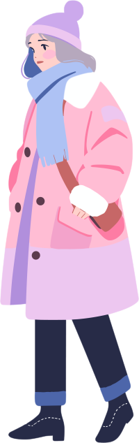 冬季羽绒服女孩商业图形素材