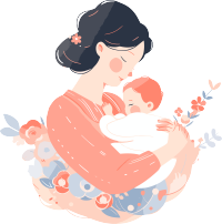 母亲节母子插画设计元素