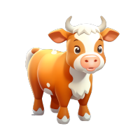 立体卡通牛3D图标素材