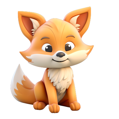立体卡通狐狸3D图标素材