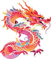 中国龙2D平面插画