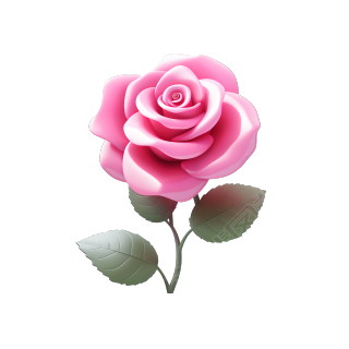 3D玫瑰花PNG高清图标素材