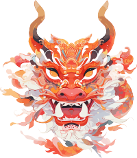 中国龙透明背景插图