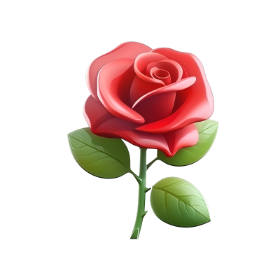 3D玫瑰花可爱风格素材