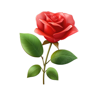 3D玫瑰花可商用插画