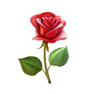 3D玫瑰花插画设计元素