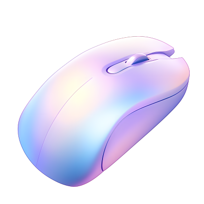 3D鼠标蓝紫色渐变图标素材