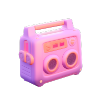 3D音响卡通可爱立体图标插画