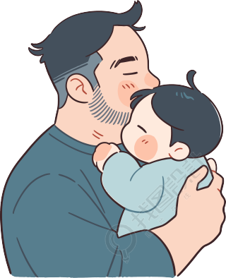 父亲节父亲抱着婴儿插图