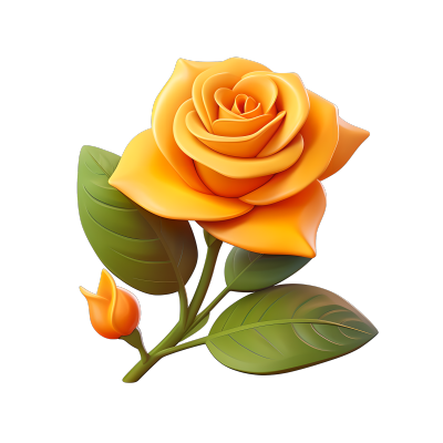 3D玫瑰花可商用图标素材