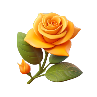 3D玫瑰花可商用图标素材