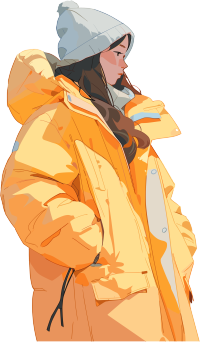 冬季羽绒服女孩插图
