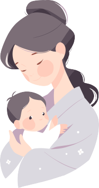 母亲节母亲和婴儿透明背景插画