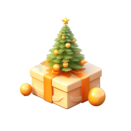 3D圣诞树可商用插画设计