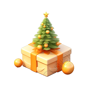 3D圣诞树可商用插画设计