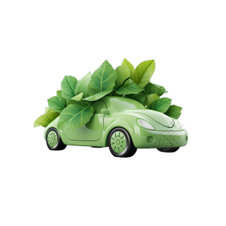 3D环保汽车绿色插画