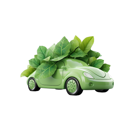 3D环保汽车绿色插画