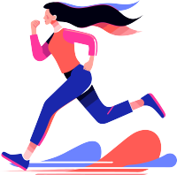 运动女孩简洁风格插图