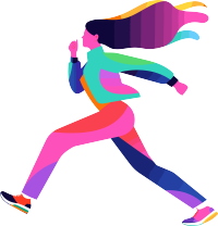 运动女孩卡通插画设计元素