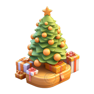 3D圣诞树图标插画