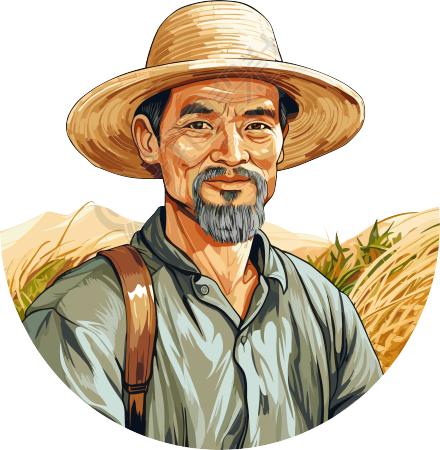 草帽农夫插画设计元素