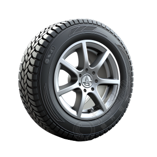 3D汽车轮胎透明背景插图