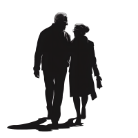 人物剪影全身图形插画