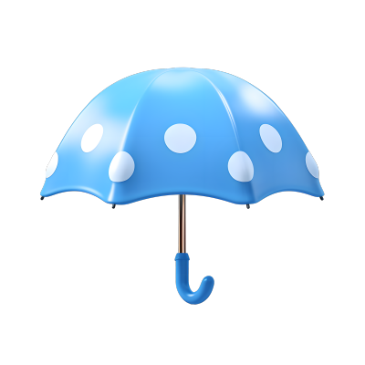 雨伞可爱3D图标插图
