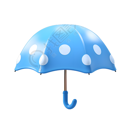 雨伞可爱3D图标插图