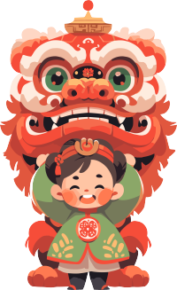 舞狮PNG创意素材