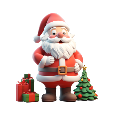 3D圣诞老人圣诞商业设计插画