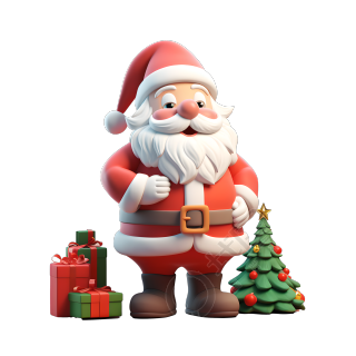 3D圣诞老人圣诞商业设计插画