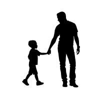 人物剪影全身黑色图形插画
