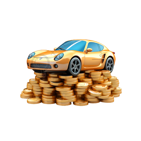 3D金币汽车商业设计素材