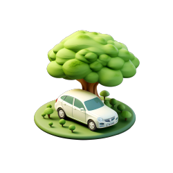 3D环保汽车大树商用素材