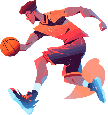 打篮球的男生卡通人物素材