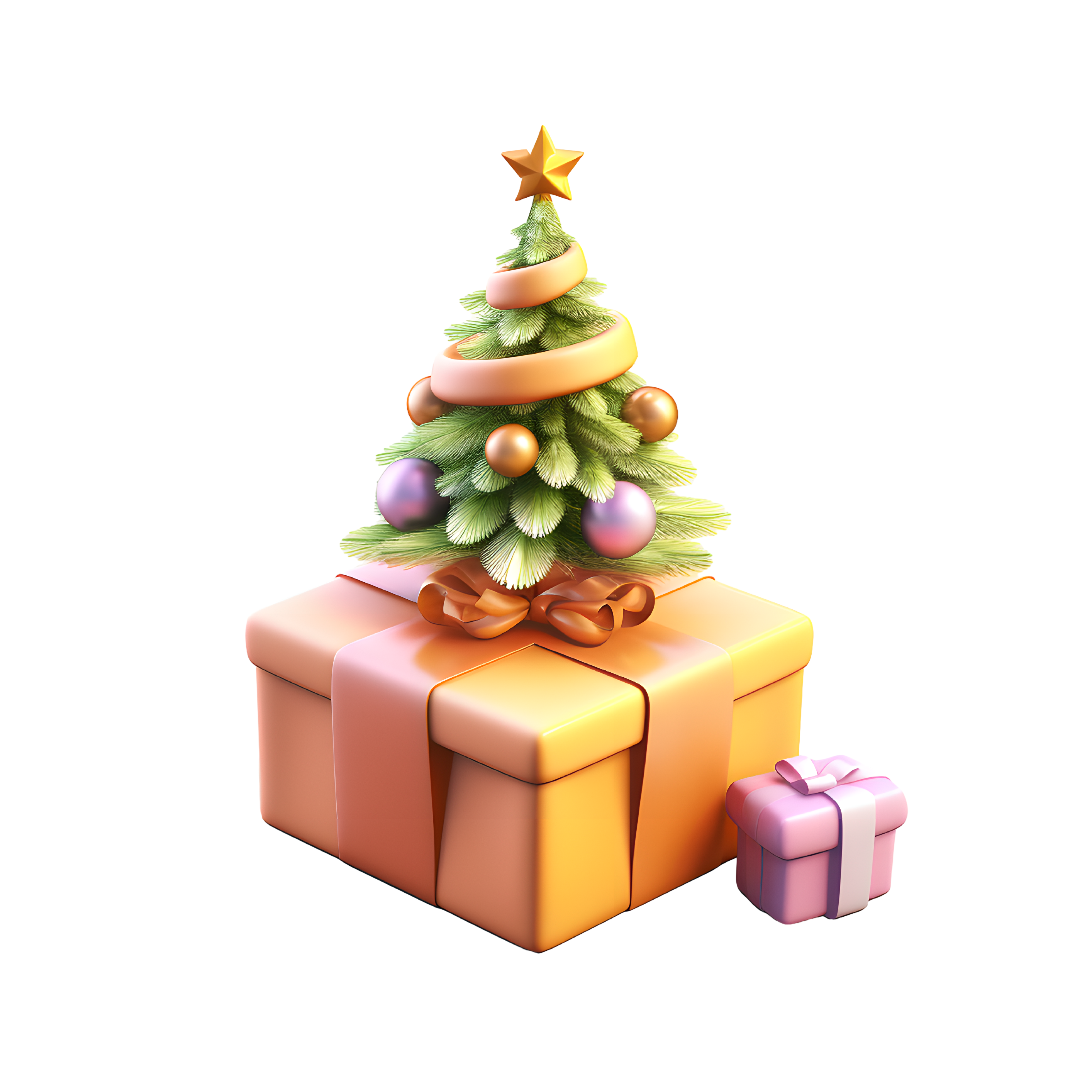 3D圣诞树可商用插图