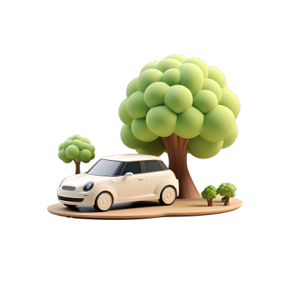 3D环保汽车高清透明背景素材