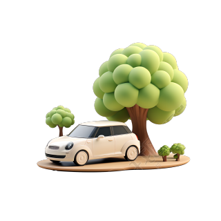 3D环保汽车高清透明背景素材