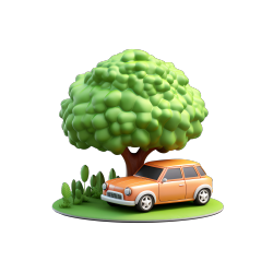 3D环保汽车大树插图